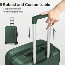 Lightweight Multifunctional Travel Suitcase With 360° Spinner Wheels, 4 Pieces, 12/20/24/28 Inch, Durable Hard Shell, Corner Protection - Dark Green - View 5