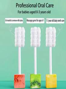 30 件独立包装一次性波浪棉签，纱布材料口腔清洁工具，用于清洁婴儿舌苔和口腔 - 加固板 - 查看 5