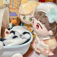 1pc Doll Display Storage Box Container, 10cm/16cm/17cm/20cm-23cm, Makeup Organizer, Decorative Cartoon Rocking Crib With Lid, Dust-Proof