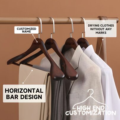 Appendiabiti in legno, appendiabiti larghi per completo, appendiabiti per camera d'albergo all'ingrosso, appendiabiti in legno senza segni, ottimo regalo per famiglie
