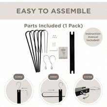 2 Pack European Beechwood Pants Hangers - Space Saving - For Scarves, Jeans - Closet Organizer, Leggings Hanger