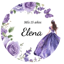 Customized 15th Birthday Crown Stickers, Personalized XV Years Old Birthday Party Decoration Labels, Crown & Butterfly Stickers