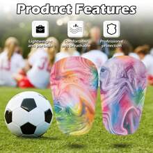 1 par de espinilleras de fútbol de tamaño mini, gruesas y duraderas, protectores de piernas de fútbol mini, aptos para todas las temporadas - Adulto - Multicolor - Ver 3