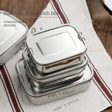Roestvrijstalen 304 meerlaagse bentobox met scheidingswanddeksel, lekvrije lunchbox voor picknicks in de buitenlucht