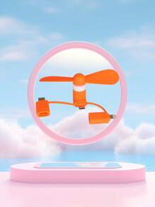 Multi-Color Options USB Phone Mini Fan, 3-In-1 Android/Type-C/Apple Handheld Portable Small Fan Compatible With IPhone For Summer Holiday Portable Fan - Multicolor - View 7