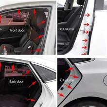 Car Door Soundproofing Strips, Engine Bay Sealing Strips - Black - View 8