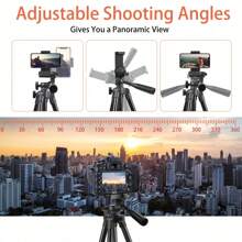 50.3-Inch Universal Camera Tripod, Lightweight Design, Equipped With A 5-Piece Set, Suitable For Various Scenes Such As Holiday Photography, Outdoor Activities, Live Streaming, And Vlog Shooting - Black - View 6