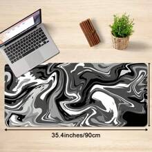 Gaming Mouse Pad XXL Extended Fluid Pattern Mouse Pad , Large Abstract Big Computer Mouse Mat Desk Pad With Non-Slip Rubber Base And Stitched Edge For Home Office-Black Fluid - Multicolor - View 4