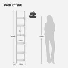 Hzuaneri Bookshelf, Bookcase, Cube Shelf, Modern Open Wooden Shelving Unit, Storage Shelves And Display Racks For Living Room, Home Office, Bedroom, 5/6/7-Tier, White
