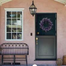 24 Inch Purple Lavender Flower Wreath - Contemporary Farmhouse Rustic Indoor/Outdoor Door Decor, No Electricity Needed, Durable Foliage For Front Door, Porch, Living Room, Bedroom, Rustic Farmhouse Decor