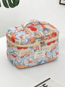 1PC Exquisite Multi-Color Rabbit Jacquard Makeup Bag, Travel Makeup Bag, Minimalist, Multifunctional, Handheld Makeup Bag Travel Essentials Travel Accessories Travel Must Haves