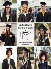 1pc Graduation Cap Holder, Ensures Your Graduation Cap Is Secure. No Need To Change Hairstyle, Upgrade Your Cap. Black - Multicolor - View 4