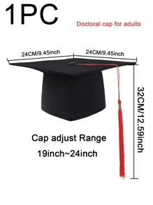 1pc Bachelor Cap Graduation Cap For Adult , Unisex Graduation Cap For Men And Women, Black Graduation Cap Graduation Party Photo Prop,Graduation Cap Decor