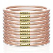 10 件/套柔软硅胶闪光果冻手镯女式 - 闪亮时尚手镯女式 - 彩色 - 查看 11