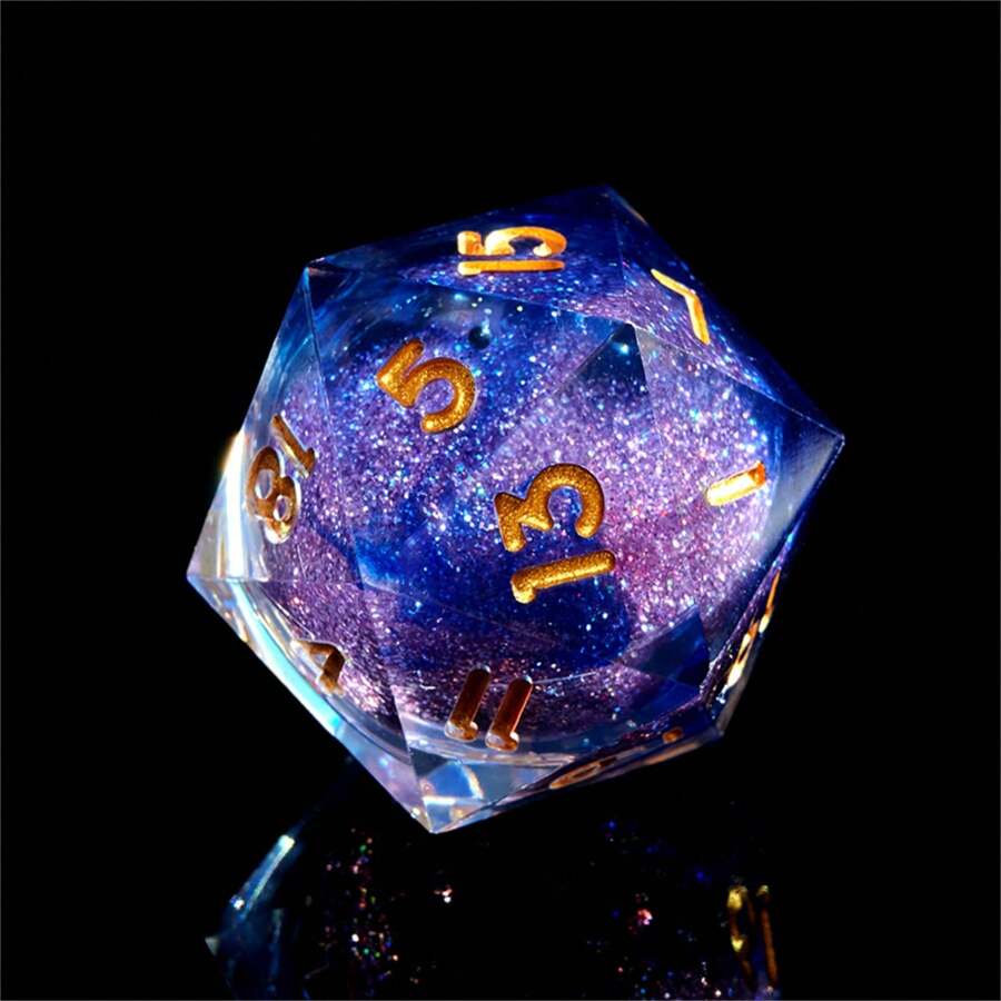 7pcs Colorful Resin Dice Set - Enhance Your Gaming Experience, Precise Dice Rolling, Suitable For Parties, Family Gatherings, And Holiday Gifts - Blue - View 1