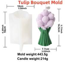 3D Emulation Narcissus Tulip Bouquet Silicone Candle Mold DIY Relief Lily Calla Flower Bundle Tool Handmade Flower Shaped Scented Soy Wax Candle Plaster Resin Decoration Making Mould Wedding Decor Candle Valentine's Day Gifts