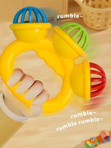 1pc Children's Educational Rattle Shaker Toy, 3-Headed Rattle Toy, Grasp Toy For 0-3-6-12 Months, 1 Year Old, For Boys & Girls