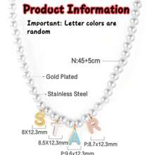 1pc Custom Personalized Name Necklace, Natural Shell Pearl Necklace, Pendant With Enamel Craft, Handmade Beads, Perfect Holiday Gifts, Wedding Gifts, Valentine's Day Gifts, Mother's Day, Father's Day, Girlfriend Birthday, Anniversary, Family, Friends,