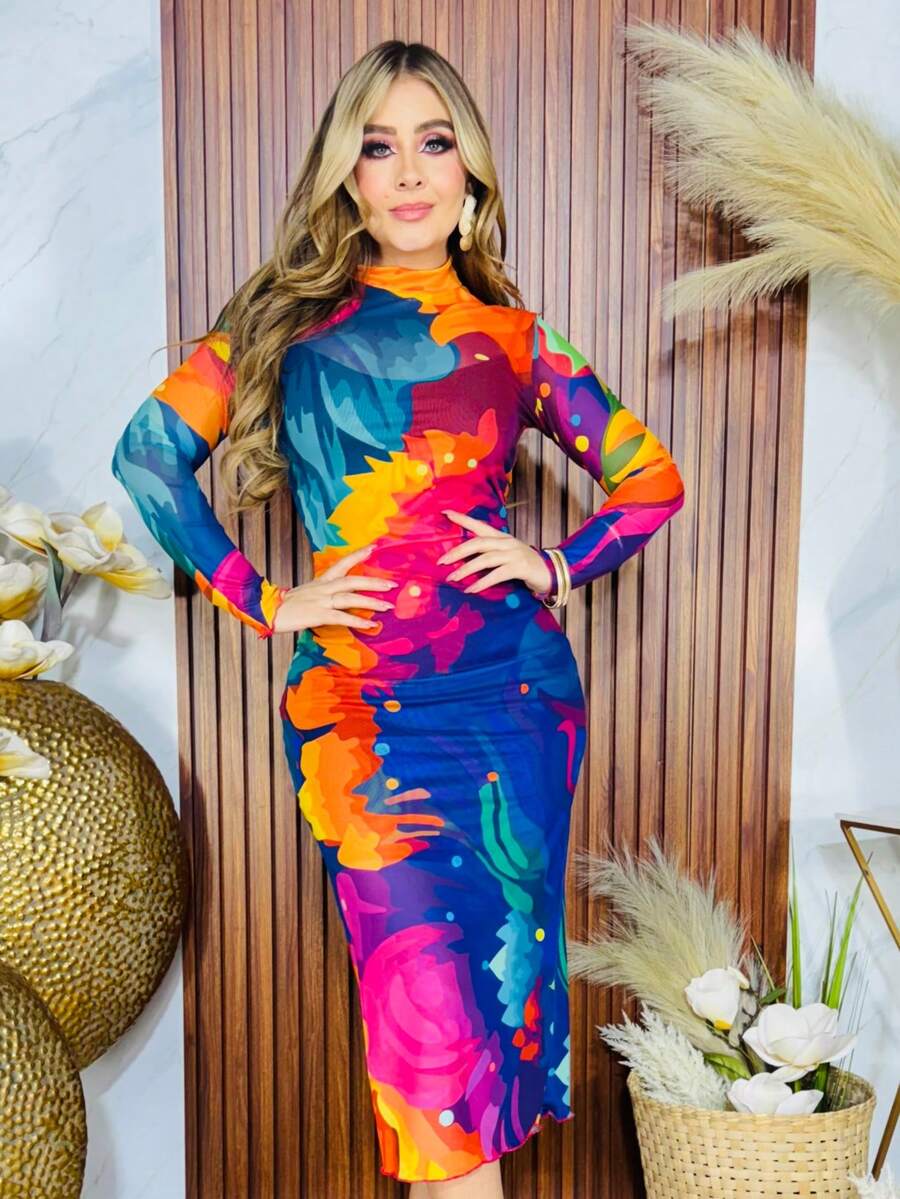 Women Midi Dresses - Multicolor - View 1