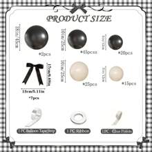 110件套黑白气球拱门装饰套装，包含黑白气球，适用于婚礼、生日及其他场合。 - 彩色 - 查看 11