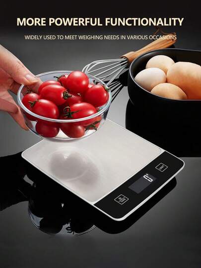 [Best Sellers]1pc Multifunctional Kitchen Electronic Scale For High-Precision Weighing, Food Scale, Italian Handheld Coffee Scale, Panel LED Display, With Stainless Steel Brushed Weighing Panel, Bottom With Non-Slip Foot Pads, Kitchen Accessories, Baking Tools, Accurate Control Of Food Weight, Suitable For Home Cooking, Travel, Food, Kitchen Supplies, Baking Tools, Weight Loss Auxiliary Weighing Tools, A Must-Have Weighing Tool For A Lifetime