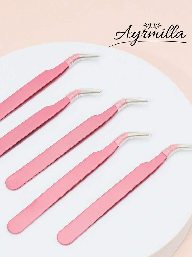 Juego de 2 pinzas color rosa rojo. Cabezal de pinzas simple y fino, fácil de usar. Acero reforzado con alta dureza y elasticidad, durable. Incluye tapa protectora para evitar lesiones en la mano. Ajuste ceñido y cómodo. - Rosa Fucsia - Añade 14