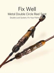 Kingdom MicroMonster Trout Rod 1.55m 4 Section Casting Spinning Guide UL Light Travel Rod Stream Ejection Fishing Lure Rod - Brown - View 8