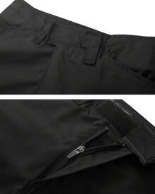 Men's Tactical Pants, Ripstop Camo Cargo Pants, Multi-Pocket Casual Work Pants - Black - View 3