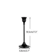 3pcs Bronze-Colored Bell-Shaped Candle Holders, Decor For Wedding & Party Atmosphere Gifts Birthday Graduation - Black - View 13
