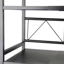 3 Tier Expandable Microwave Oven Rack Stand Storage Holder Kitchen Corner Shelf,Expandable Microwave Kitchen Shelf, Household Double Storage Shelf,Black, 67*36*78cm
