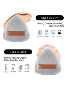MAANGE 2pcs Makeup Tool Kit 1pc Foundation Air Cushion Puff Makeup Sponges For Liquid Cream Foundation 1pc Triangle Soft Fiber Top Concealer Brush Easy To Carry, Reapply Makeup - 銀色 - 查看 8