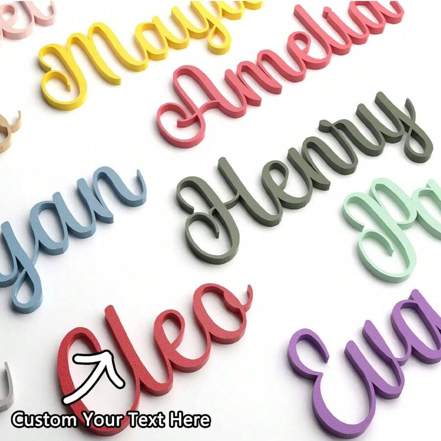 Placa de identificación de acrílico personalizada, letrero de puerta, etiqueta con el nombre para la habitación de los niños, letrero grabado en la pared, individual, Armonía del hogar - Multicolor - Ver 1