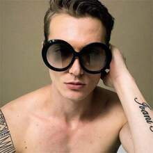 Retro Oversized Round Fashion Glasses Women & Men, 70s 80s Fashion Big Shades, Driving Walking Photography Shopping Beach Tourism Fashion Accessories Work Sun Glasses CK7155 - 001 - 查看 3
