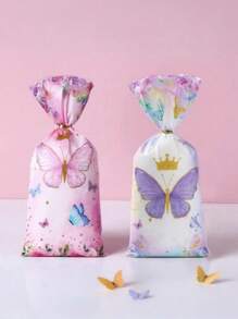 25/50 stuks roze vlinder geschenk snoep verpakking zakken, wikkel voor snoep, koekjes, gebak, bakkerijen, chocolade, feestgunsten