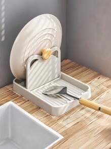 1pc Multifunctional Kitchen Fork, Spoon, Pot Lid And Spatula Stand, Foldable Utensils Organizer, Convenient Cooking Tools