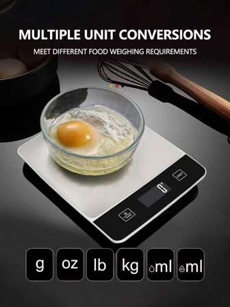  [Best Sellers]1pc Multifunctional Kitchen Electronic Scale For High-Precision Weighing, Food Scale, Italian Handheld Coffee Scale, Panel LED Display, With Stainless Steel Brushed Weighing Panel, Bottom With Non-Slip Foot Pads, Kitchen Accessories, Baking Tools, Accurate Control Of Food Weight, Suitable For Home Cooking, Travel, Food, Kitchen Supplies, Baking Tools, Weight Loss Auxiliary Weighing Tools, A Must-Have Weighing Tool For A Lifetime