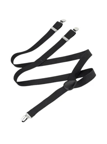 1pc Solid Color Fabric Suspenders, Gentlemanly Style Suitable For Pairing With Pants, All Season