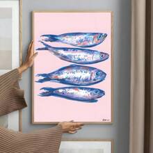 1pc Colorful Sardine Lobster Fish Ocean Animal Poster Prints Perfect Design Nordic Modern Living Room Home Decor Gift No Frame