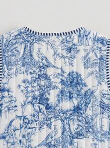 ZEVITY Flower Pattern Tie-Front Tank Top & Lightweight Vest