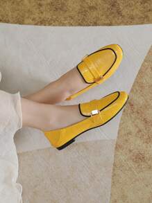 Mengshangli Women's Slip-On Flats, Leather Casual Spring Loafers