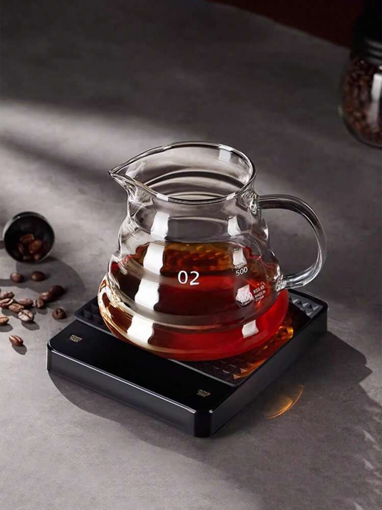 1 pieza Cafetera de goteo de vidrio bórico alto 360ml/600ml - Con tapa, doble de infusión en caliente/frío, escala de medición visible, apto para uso en casa/camping/cafetería, juego de preparación de café de goteo (Día de la Madre Cálida Nube Compartiendo.Expresión transparente del Día de la Tierra) - Multicolor - Añade 2