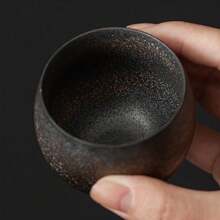 1 Pc Japanese Handmade Rough Ceramic Tea Cup Kung Fu Tea Set Single Cup Antique Style Quiet Path Antique Craft Gift