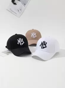 3 piezas Gorra de béisbol con bordado de estilo callejero de moda, ideal para primavera/verano, protección solar transpirable y atuendos diarios - Multicolor - Ver 3