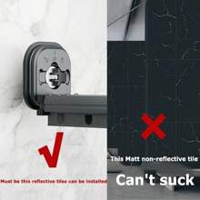 Space-Saving Collapsible Drying Rack With Suction Cups - No Drilling Required, Invisible Design For Balconies And Travel - black - View 5