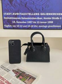 1pc Pu Zipper Closure, Customizable Text, Name, Fashionable Niche Design, Simple Mini Handbag, Small Square Bag, Korean Version, Versatile Small Crossbody Bag, Shoulder Bag, Casual And Comfortable Adjustable Shoulder Strap, Smooth And Long Style, Versatile And Not Picky, Suitable For Daily Use, Suitable For Girls' Daily Shopping And Travel - Solid Color Handbag - View 9