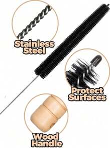 1 pieza Kit de limpieza de conducto de secadora - Cepillo para pelusa de secadora, Limpiador de trampa de conducto, Cepillo largo y flexible para bobinas de refrigerador, Cepillo para aspiradora - Artículos esenciales para el hogar, cocina, baño, hogar y suministros domésticos