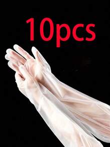 10/20/40 pièces Gants de bras jetables en PE, gants de ménage de cuisine étanches à rallonge longue avec cordon élastique