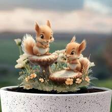 Adorable 2D Flat Acrylic Squirrel Garden Plaque, Suitable For Both Indoor And Outdoor Decoration. Ideal For Flower And Landscape Design, A Top Pick For Courtyards And Lawns, And A Must - Have For Creating Holiday Atmosphere.