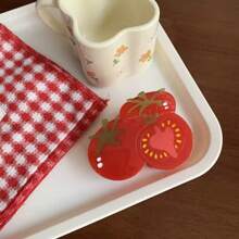 1pc2025 New Personalized Fashion Leisure Creative Food Pastoral Style Fresh Fruit Series Creative Acetic Acid Stitching Grab Sugar Cane Fruit Acetic Acid Grab Exquisite Virgin Fruit Small Tomato Creative Niche Wheat Spike Grain Spike Hair Grab Suitable For Daily Use Home School Seaside Vacation Work Commuting Party Festival Birthday Gift Back-To-School Season Versatile Going Out