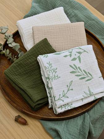 GLLQUEN BABY Baby Swaddle Blankets, Neutral Burp Cloths Receiving Blanket Swaddling For Newborn Boys And Girls, 5 Packs Breathable And Skin-Friendly Swaddle Wrap For Infant Baby, Oeko-Tex Certificated